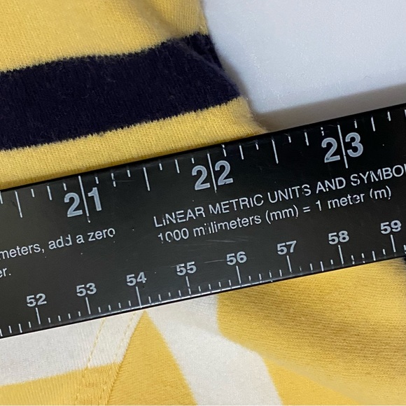 St John Bay Men's Yellow Striped Short Sleeve Polo Shirt Size Large - Picture 6 of 6